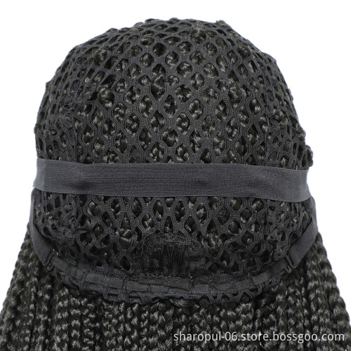 synthetic ladies hair wigs box braids crochet hair heat resistant synthetic wigs lace front
